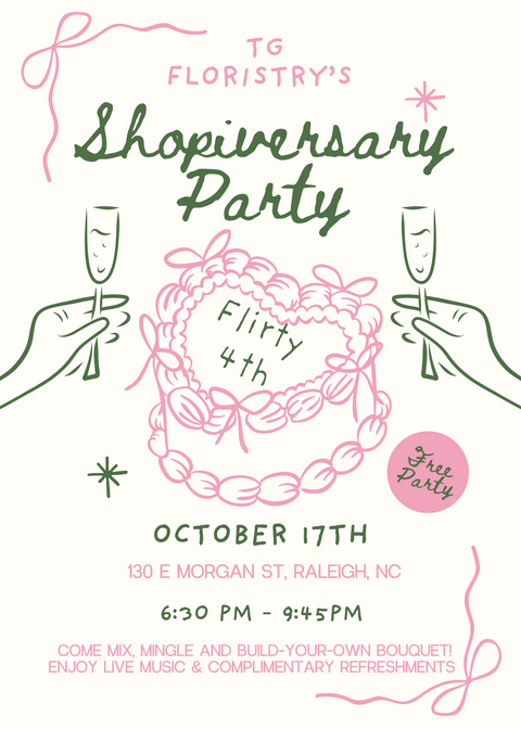 Shopiversary Party RSVP and Bouquet Building