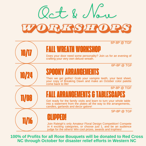 October and November Workshops